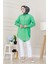 Göğüsü Taş Detaylı Oversize Tunik-Su Yeşili 3