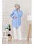 Göğüsü Taş Detaylı Oversize Tunik-Bebe Mavi 1