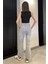 Kesik Paça Yüksek Bel Kadın Jean Kot Pantolon P-00015016 3