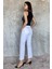 Kesik Paça Yüksek Bel Kadın Jean Kot Pantolon P-00015016 3