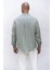 Bice Mint Keten Oversize Erkek Gömlek 5