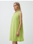 Yeşil Rahat Kesim Yuvarlak Yaka Kolsuz Midi Elbise 3