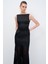 Dantel Detaylı Uzun Elbise Siyah 12445476000 2