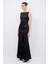 Dantel Detaylı Uzun Elbise Siyah 12445476000 4