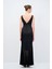 Dantel Detaylı Uzun Elbise Siyah 12445476000 5