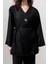 Keten Kruvaze Kapama Kimono Siyah 3