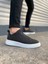 JY204 Flex Bağcıklı Keten Kumaş Erkek Günlük Sneaker Ayakkabı Kbt - Siyah 1