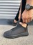 JY204 Flex Bağcıklı Keten Kumaş Erkek Günlük Sneaker Ayakkabı Kst - Siyah 3