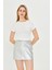 Kadın Örme Ribana Crop T-Shirt 4