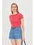 Kadın Örme Ribana Crop T-Shirt 2