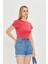 Kadın Örme Ribana Crop T-Shirt 5