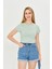 Kadın Örme Ribana Crop T-Shirt 5