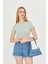 Kadın Örme Ribana Crop T-Shirt 6