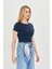 Kadın Örme Ribana Crop T-Shirt 4
