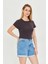 Kadın Örme Ribana Crop T-Shirt 3