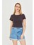 Kadın Örme Ribana Crop T-Shirt 5
