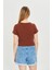Kadın Örme Ribana Crop T-Shirt 3