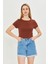 Kadın Örme Ribana Crop T-Shirt 5