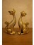 2’li Dekoratif Kedi Biblo Seti – Gold, Bronz, Gümüş, Krem Renkli Polyester Döküm Ev ve Ofis Aksesuarı (20X19 Cm) 1