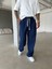 Baggy Fit Keten Pantolon - Lacivert 3