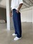 Baggy Fit Keten Pantolon - Lacivert 5
