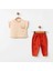 Organik Pamuk Çizgili Kremit Bebek Takımı 1