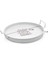Metal Sunum Tepsi.çay Kahve Pasta Tatlı Servis 27 cm Beyaz 5