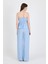 Bebe Mavi Mavi Straplez Bluz ve Geniş Paça Pantolon Ikili Takım 5236 5