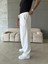 Baggy Fit Keten Pantolon - Beyaz 2