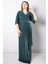 Taş Baskı Detaylı Abiye Yeşil MDA2541 2