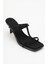 Mocha Siyah Kare Burunlu Ince Bantlı Kadın Topuklu Terlik 3