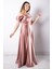 Askılı Saten Abiye Elbise Gül Kurusu MDV388 4