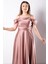Askılı Saten Abiye Elbise Gül Kurusu MDV388 5