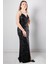 Sırt Bağlama Detaylı Abiye Elbise Siyah MDV384 4