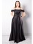 Askılı Saten Abiye Elbise Siyah MDV388 5