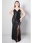 Sırt Bağlama Detaylı Abiye Elbise Siyah MDV384 5