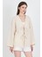 Natural Keten Görünümlü %100 Pamuk Bağlamalı Kimono 4818A 2