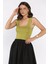 Kare Yaka Askılı Likralı Kadın Triko Bluz P-00017658 1