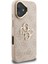 iPhone 16 Uyumlu Kılıf Guess Lisanslı Metal 4g ve Yazı Logolu Kamera Standlı Kapak Pembe 3
