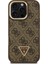 iPhone 16 Pro Max Uyumlu Kılıf Guess Lisanslı Üçgen Logo 4g Desenli Kamera Standlı Kapak Kahverengi 2