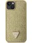 iPhone 15 Uyumlu Kılıf Guess Orjinal Lisanslı Taşlı Arka Yüzey Üçgen Logolu Kapak Gold 2