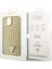 iPhone 15 Uyumlu Kılıf Guess Orjinal Lisanslı Taşlı Arka Yüzey Üçgen Logolu Kapak Gold 5