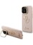 iPhone 16 Pro Uyumlu Kılıf Guess Orjinal Lisanslı Grained Yazı Logolu Kamera Standlı Kapak Pembe 1