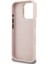 iPhone 16 Pro Uyumlu Kılıf Guess Orjinal Lisanslı Grained Yazı Logolu Kamera Standlı Kapak Pembe 4