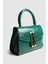 Kadın Zambe Kırışık Deri Tokalı El ve Askılı Çanta Yeşil 4