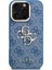 iPhone 16 Pro Max Uyumlu Kılıf Guess Lisanslı Metal 4g ve Yazı Logolu Kamera Standlı Kapak Mavi 2