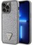 iPhone 14 Pro Max Uyumlu Kılıf Guess Orjinal Lisanslı Taşlı Arka Yüzey Üçgen Logolu Kapak Gümüş 1