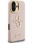 iPhone 16 Uyumlu Kılıf Guess Orjinal Lisanslı Grained Yazı Logolu Kamera Standlı Kapak Pembe 3
