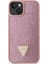 iPhone 14 Uyumlu Kılıf Guess Orjinal Lisanslı Taşlı Arka Yüzey Üçgen Logolu Kapak Pembe 2