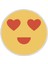 Çocuk Odası Halısı - Kalpli Emoji Desenli Sarı Yuvarlak Halı 6